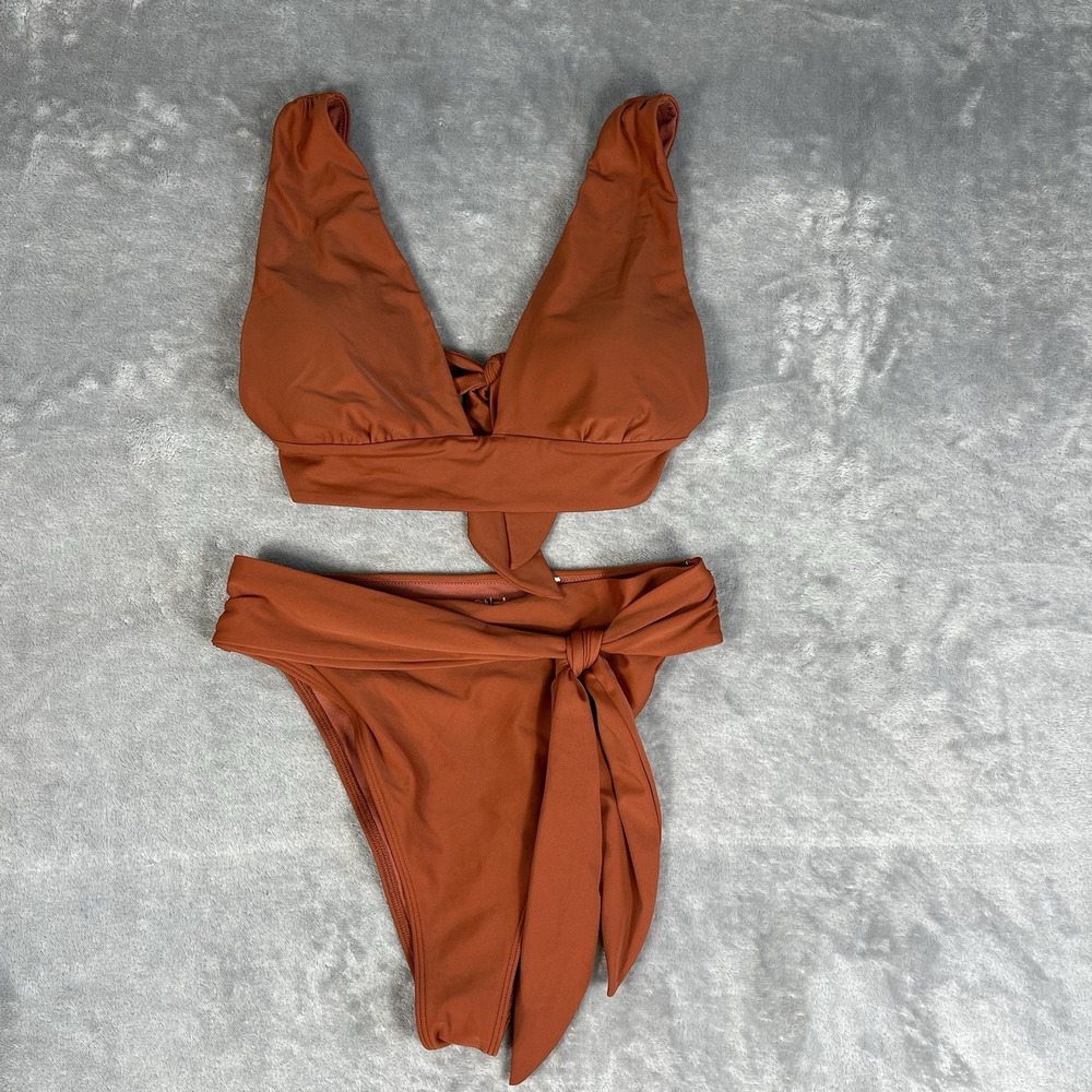 Abercrombie & Fitch Rust Orange Tie Bikini